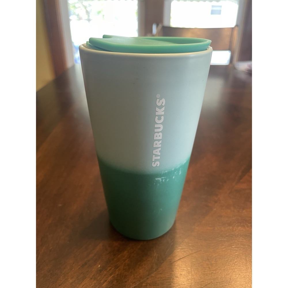 2020 Starbucks Mint Seafoam Green Metallic Ombré Bottom Cup Tumbler 12oz Rare!